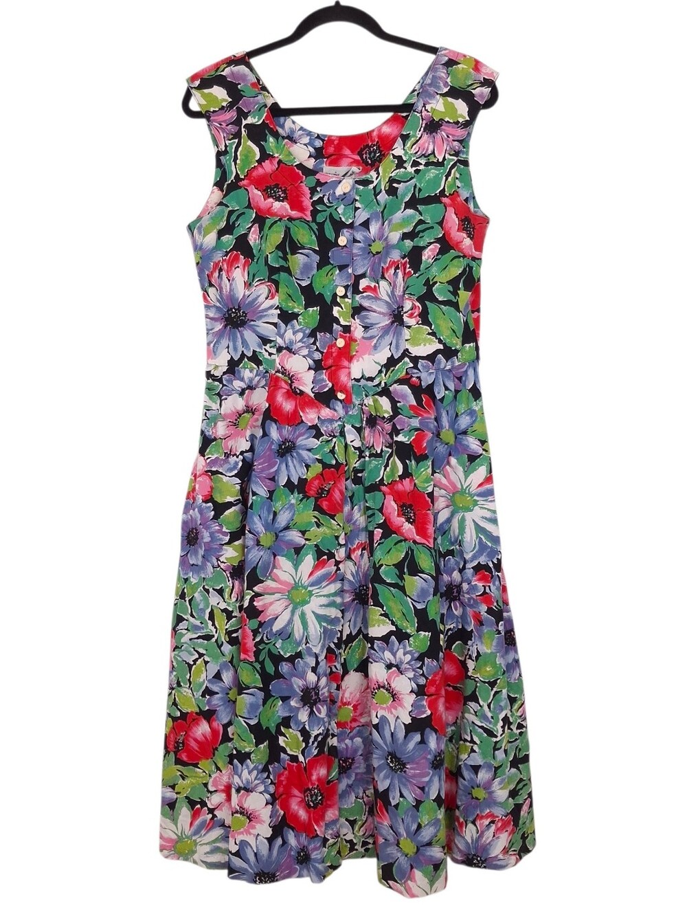 Sunshine Starshine vintage basque waist midi dress floral garden retro layering